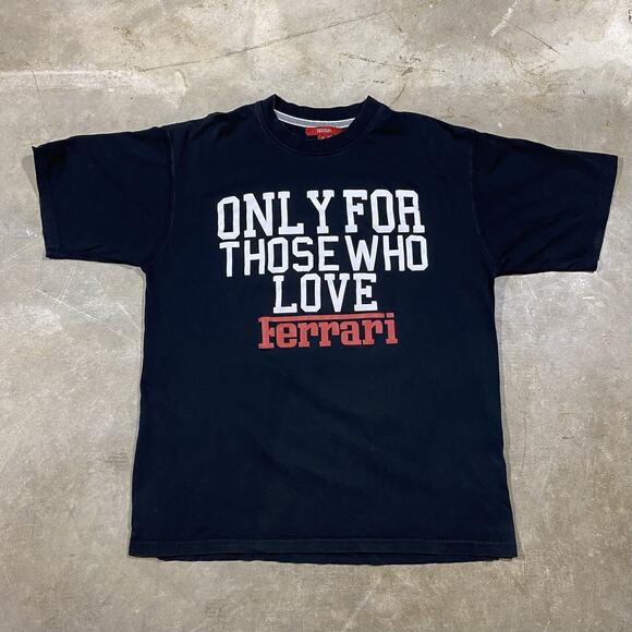 Ferrari “Only For Those Who Love Ferrari” T Shirt Black M Racing F1 Tee - Picture 1 of 5